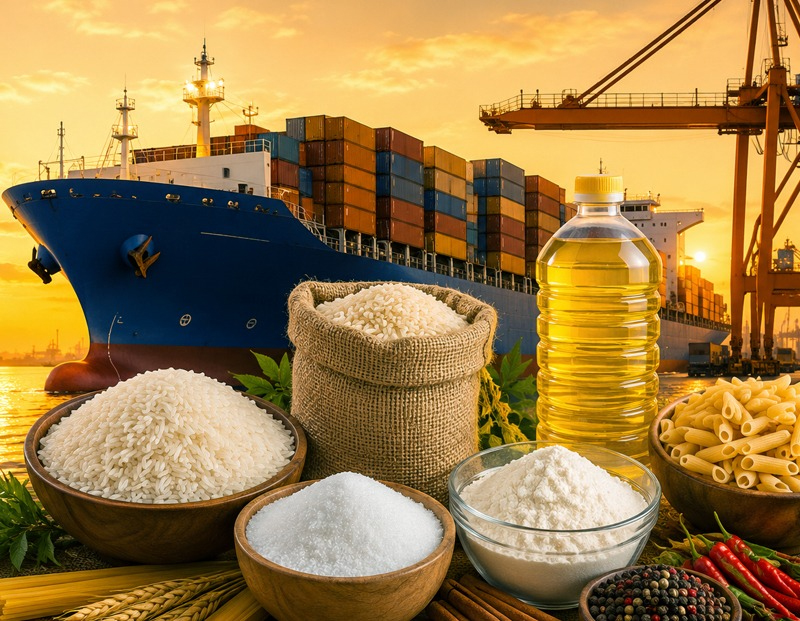 Agricultural products including rice, oil and pasta